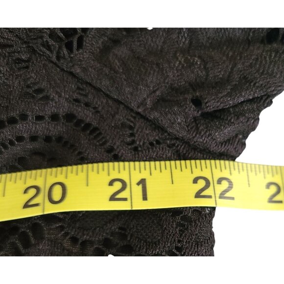 Little Black Dress Lace Empire Waist 3XL Scoop Neck 3/4 Sleeves Midi Length - Picture 7 of 9